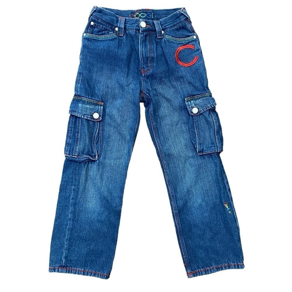 COOGI GORPCORE Embroidered Denim Cargo Jeans Size 10 Kids